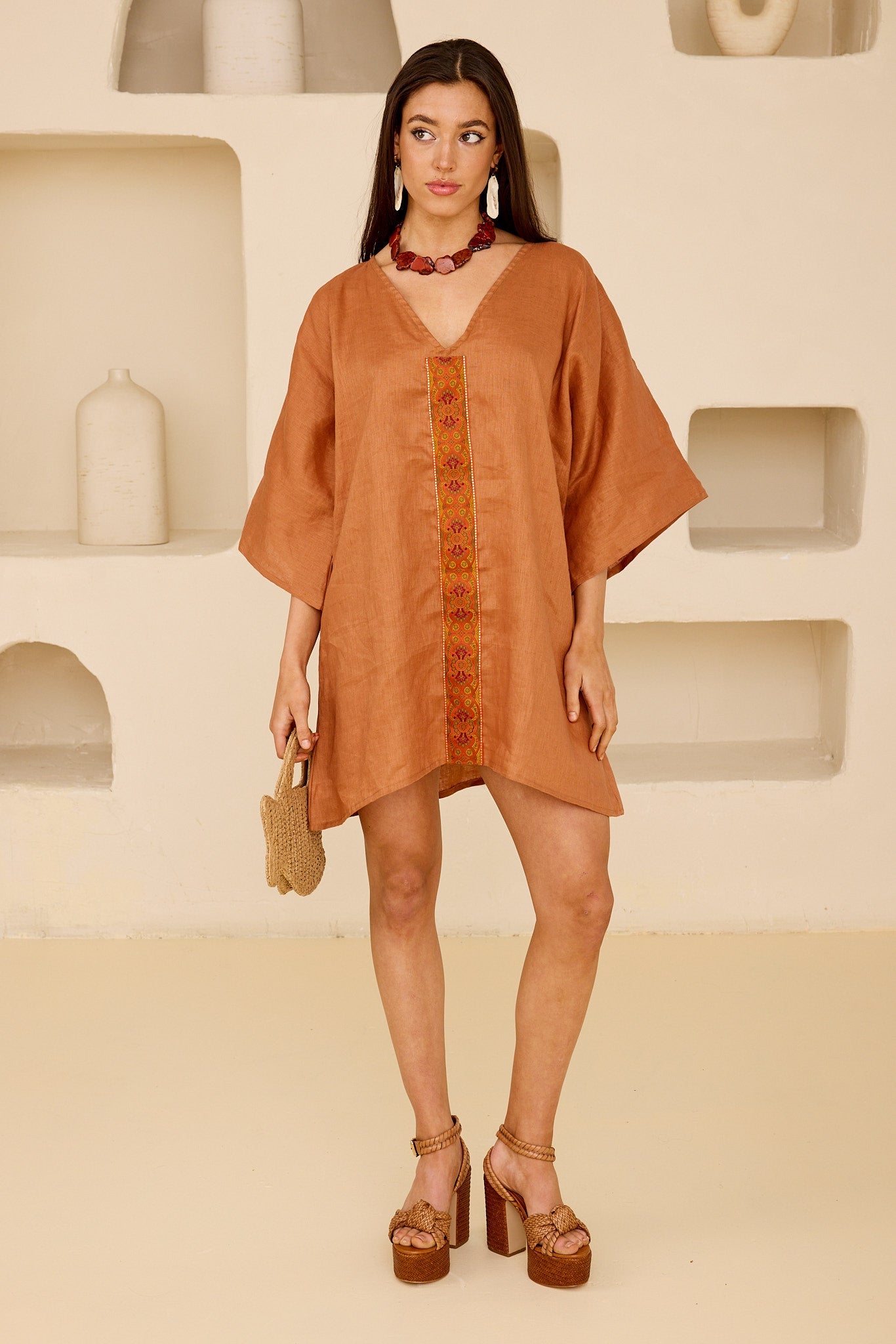 Thea Tela Linen Kaftan