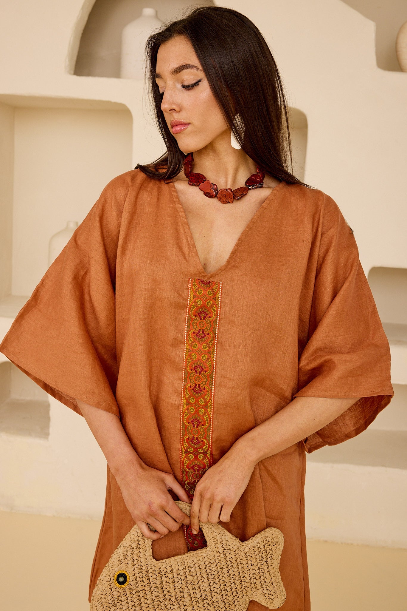 Thea Tela Linen Kaftan