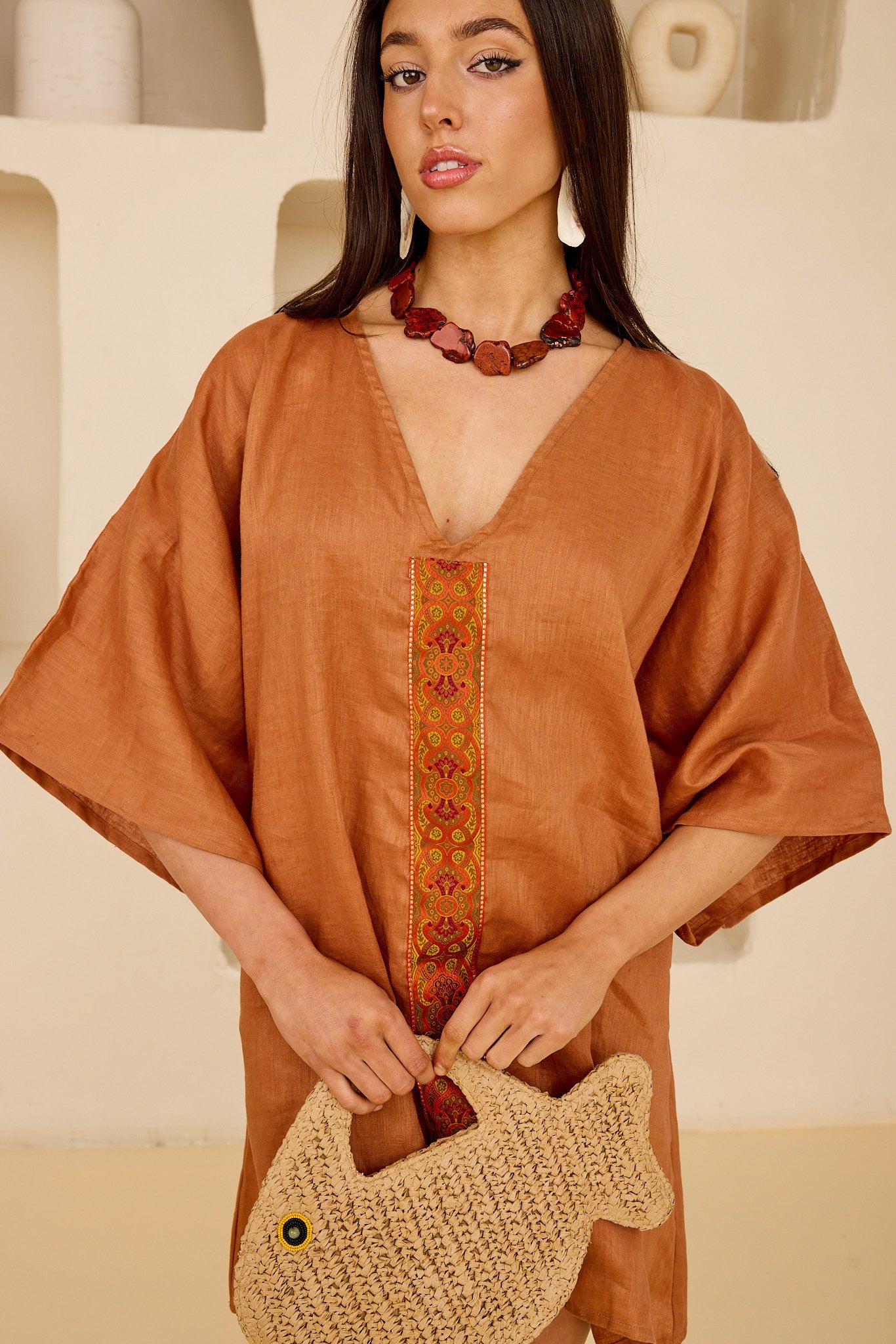 Thea Tela Linen Kaftan