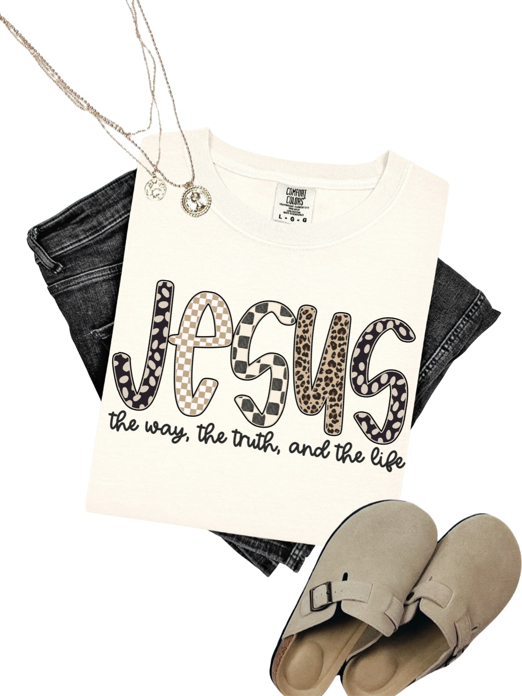 Jesus Checkered Leopard T-Shirt