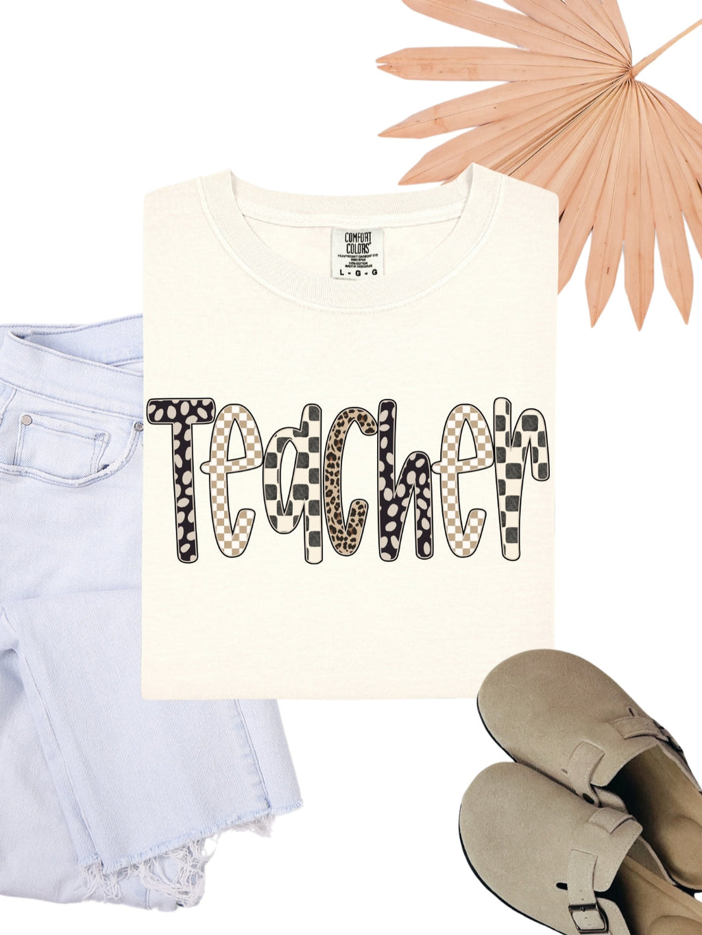 Teacher Checkered Leopard T-Shirt