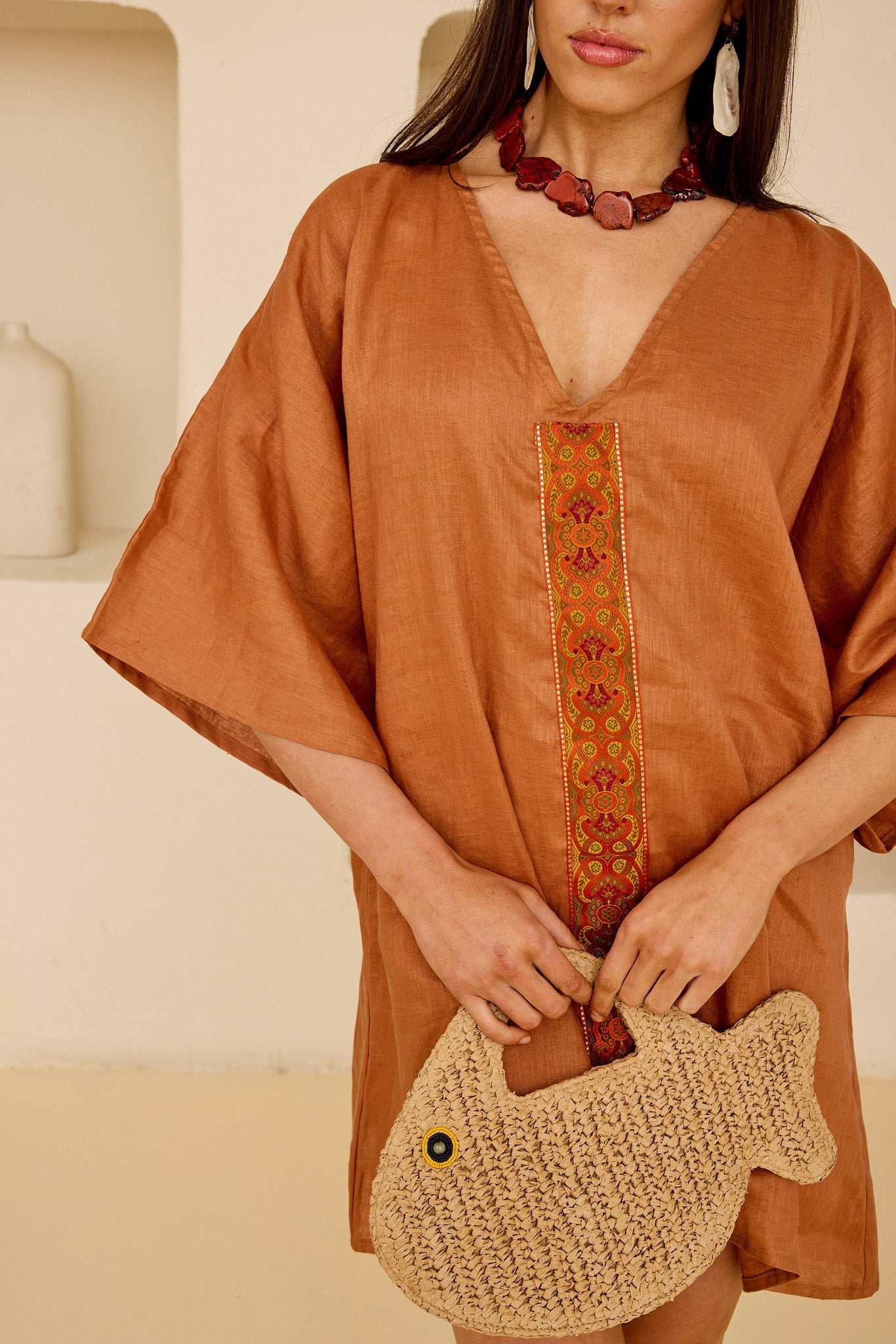Thea Tela Linen Kaftan