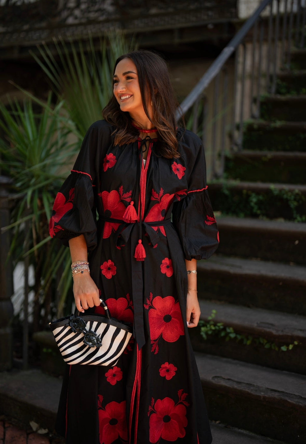 Black Flower Designed Elegant Embroidery