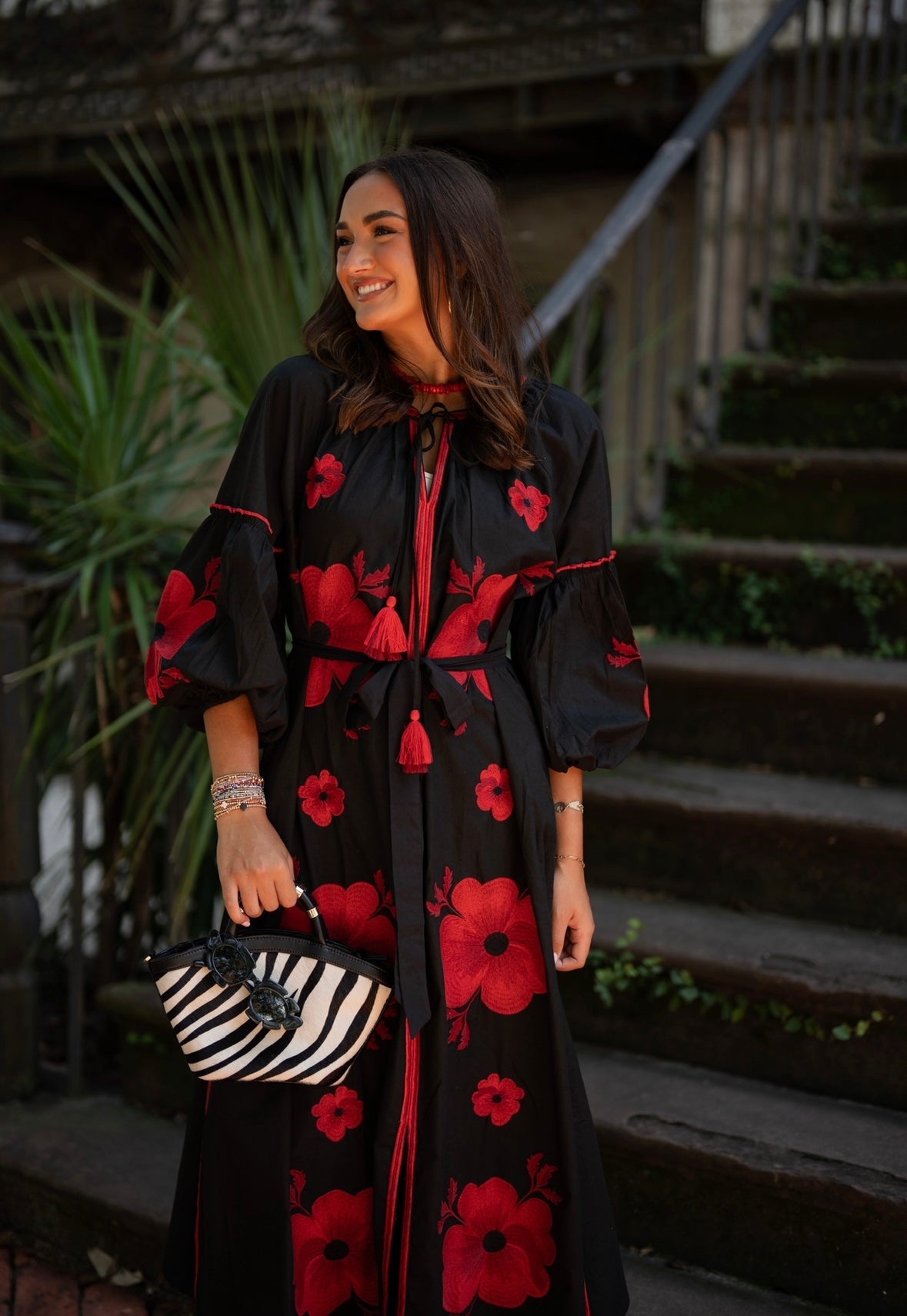 Black Flower Designed Elegant Embroidery