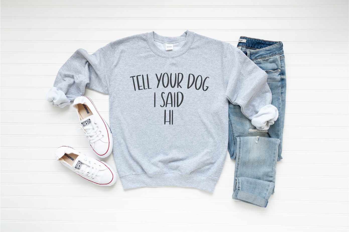 Gray Sweater - Tell Your Dog I Said Hi