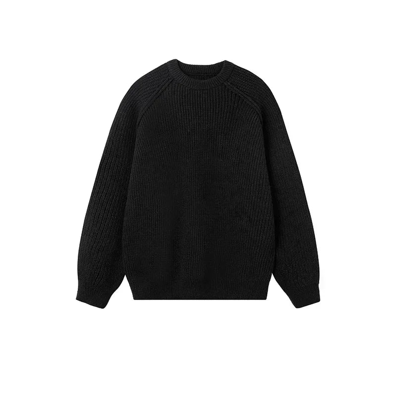 Brand Sweaters Trend Autumn Winter Solid Color Splicing Loose O Neck Oversize Pullover