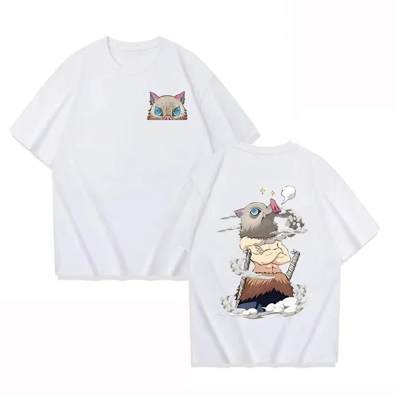 Inosuke T-Shirt: Demon Slayer Hip Hop Cartoon Tee