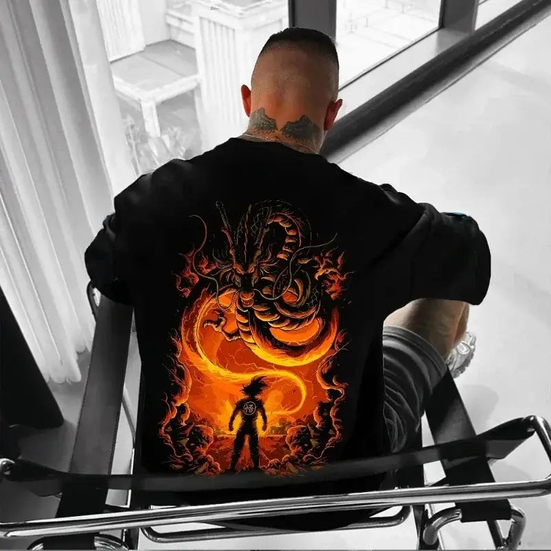 Dragon Ball Goku T-Shirt: Classic Hot Blood Anime Portrait
